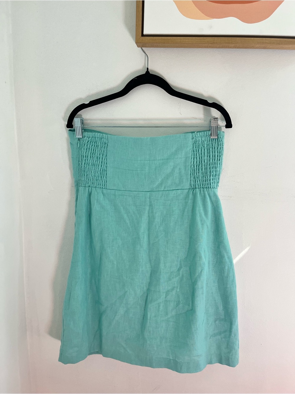 Abercrombie & Fitch Strapless Linen Blend Teal Blue Romper Size Medium - Picture 5 of 9